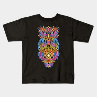 Owl tribal art Kids T-Shirt